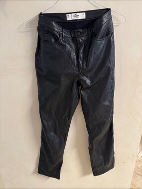 Hollister Men's Black Skinny Faux Leather Jeans